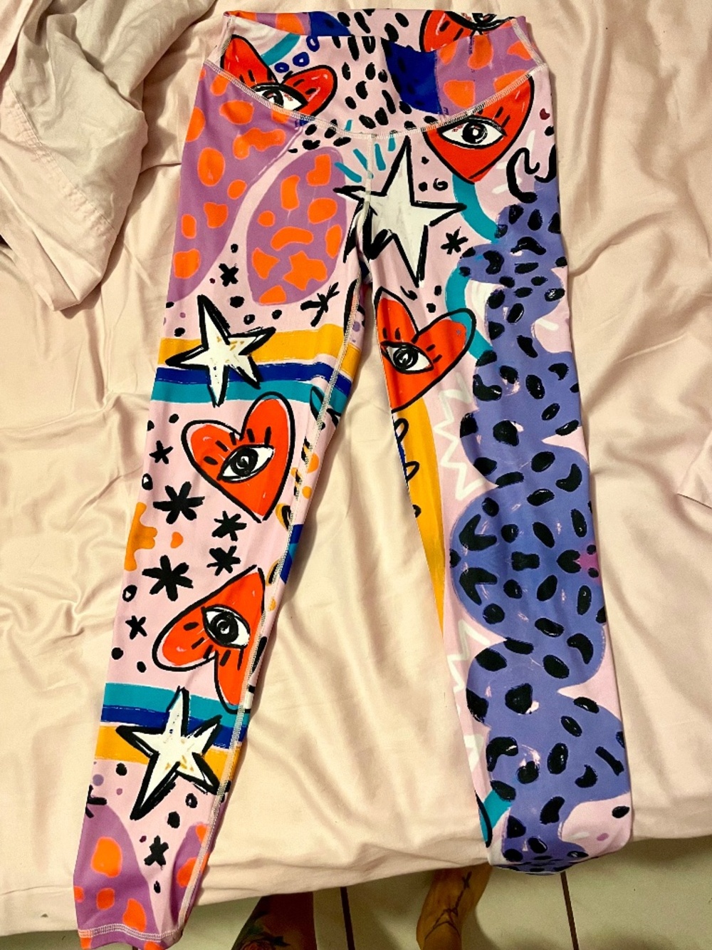 Colorful Abstract Graphic Print Leggings- Small